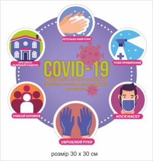 Стенд пластиковий «COVID-19. Коронавірус»