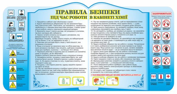 Правила безпеки під час роботи в кабінеті хімії