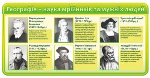 Стенд “Географія наука мрійників та мужніх людей”