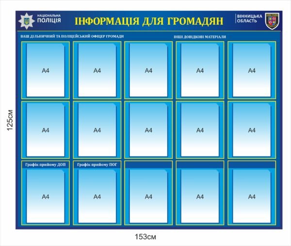 Стенд “Інформація для громадян” для відділку поліції