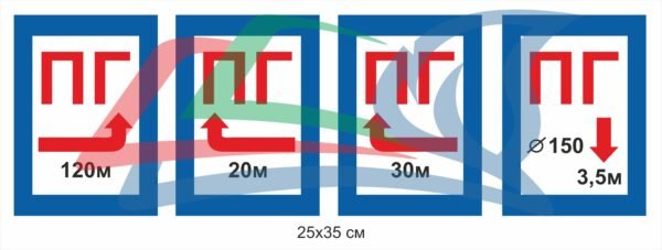 Вивіска ПГ вказівник пожежного гідранта