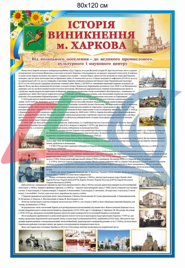 Стенд з історією виникнення міста Харкова