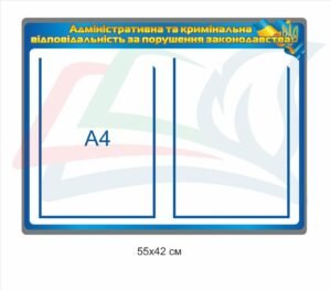 Стенд з військового обліку “Адміністративна та кримінальна відповідальність”