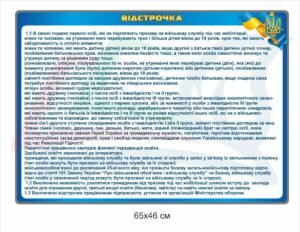 Стенд з військового обліку “Відстрочка”