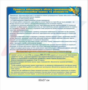 Стенд “Правила військового обліку”