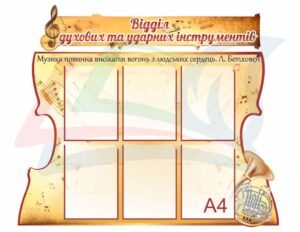 Стенд “Відділ духових та ударних інструментів”