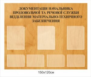 Стенд “Документація начальника продовольчої та речової служби”