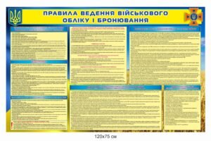 Стенд з правилами ведення військогового обліку і бронювання