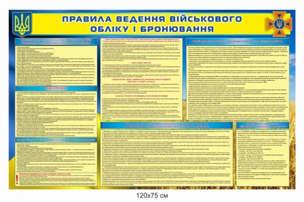 Стенд з правилами ведення військогового обліку і бронювання