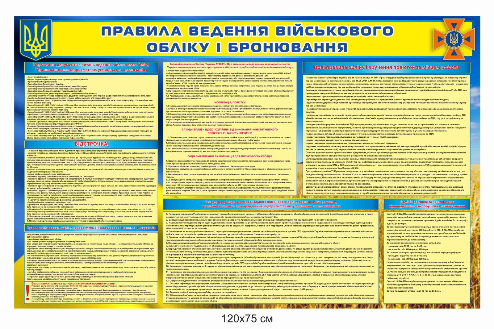 Стенд "Правила ведення військового обліку і бронювання"