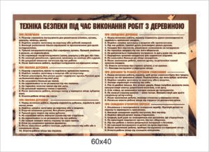 Стенд “Безпека під час обробки деревини”