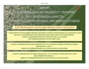Військовий плакат “Витяг з кримінального кодексу”